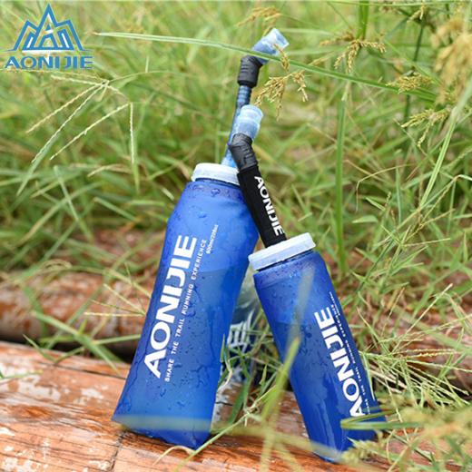 AONIJIE Outdoor Sport Foldable TPU Long Straw Water Soft Bottle Camping Hiking Running Travel Kettle Capacity 350ml 600ml