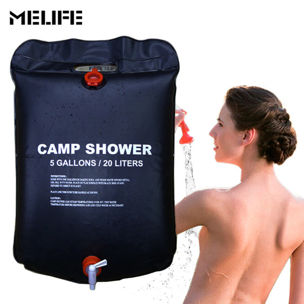 MELIFE 20L Water Bag Outdoor Camping Travel Hiking Climbing PVC Shower Bag Foldable Solar Energy Heated Camp Water Storage