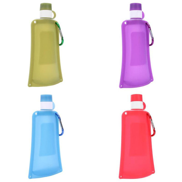 500ml Collapsible Silicone Bottle Portable Camping Travel Running Bottle