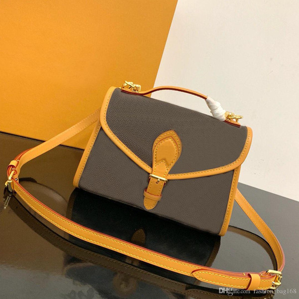 Fashion Designer Classic Women Handbags Cross body Messenger Bag Brown Letter Bag High Quality Genuine leather Vintage Strap Shoulder Bag