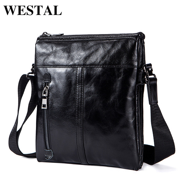 WESTAL Messenger Bag Men's Genuine Leather shoulder bag for men leather fashion Small Flap male Crossbody Bags handbags 1023