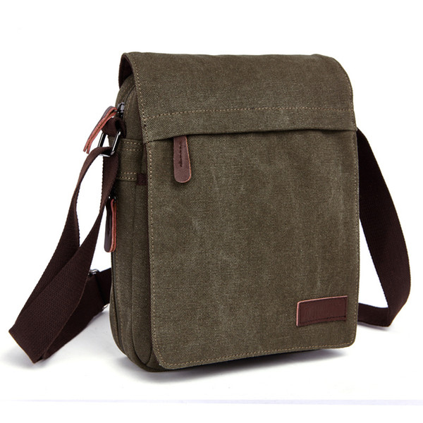 New Fashion Trend Men Cross Body Messenger Bags Simple Type 5 Colors Durable Shoulder Bags made of Canvas and Real Leather