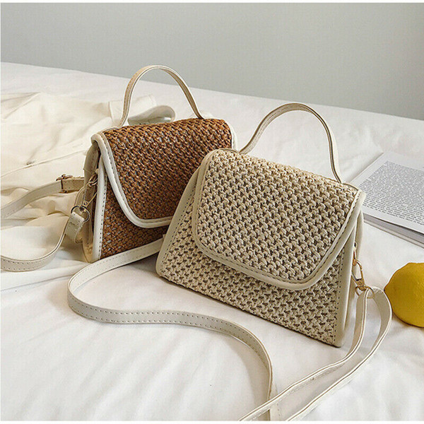 New Women Bag Fashion Straw Beach Handbag Lovely Shoulder For Lady Messenger Crossbody Bag Tote Messenger Satchel Purse