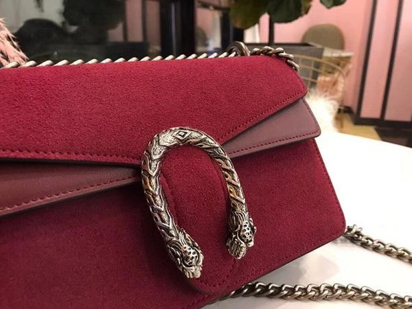 New Arrival Women Velvet Suede Handbags Elegant Shoulder Bag Fashion Contrast Colour High Quality Shoulder Bags 28cm Genuine Leather Fashion