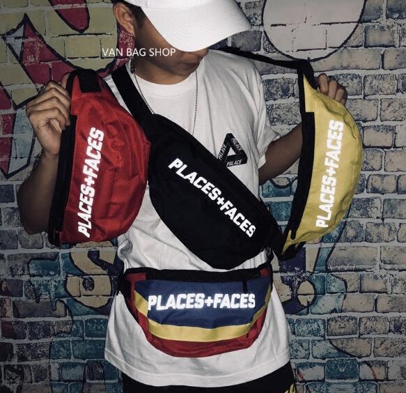 18SS PLACES+FACES life street couple skateboard bags chest bag P+F 3M hip hop shoulder Messenger bag waist bag tide men canvas bags