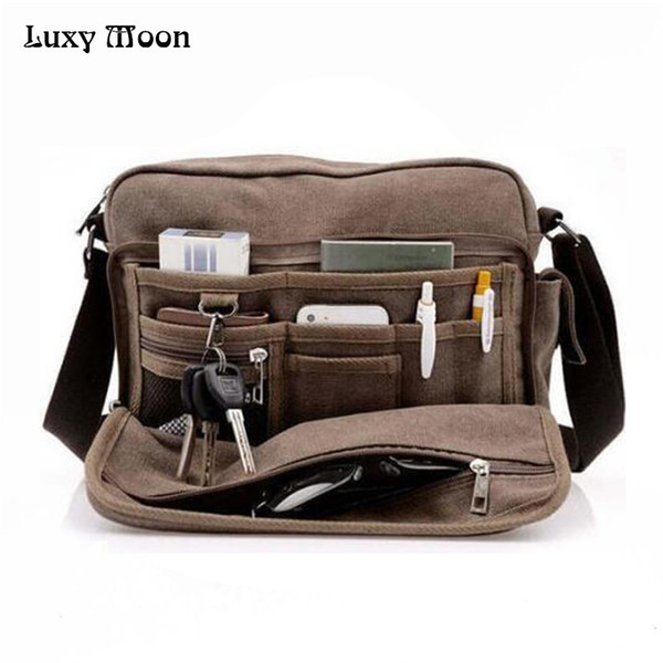 Briefcase travel bag men crossbody Canvas messenger bag brand luxury vintage style High Quality Multifunction