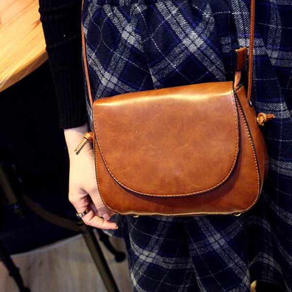 Wholesale Blanks Vintage PU Faux Leather Women Shoulder Bag Cross Body Bags in 4 Colors with Free Shipping DOM103228