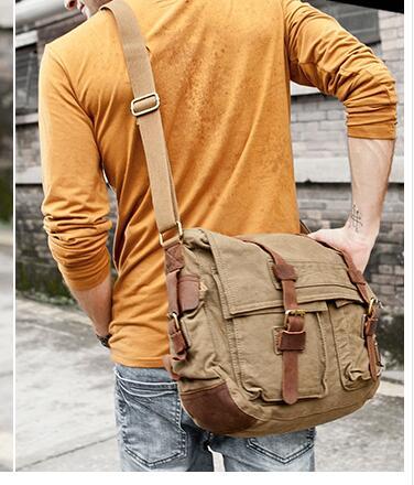 Europe and America New Men canvas bag Vintage Crossbody bag Casual Shoulder fashion Men backpack Free shipping