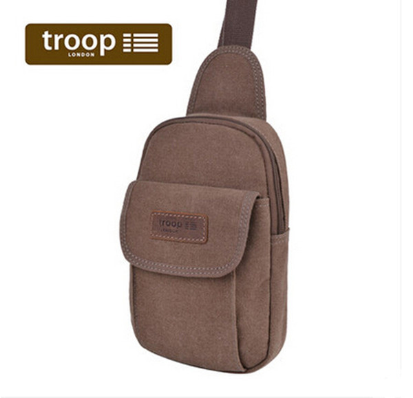 2015 New Men's Shoulder Messenger Bag Chest Recreational Green Environmental Protection Canvas Cotton Brown Sports Bags