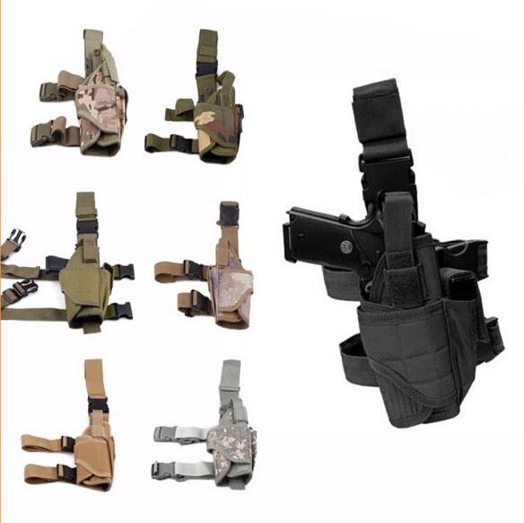 Tactical Outdoor Hunting Puttee Thigh Drop Leg Pistol Gun Pouch Bag Wrap-around Leg Holster Rig HandGun Thigh Elite Swat