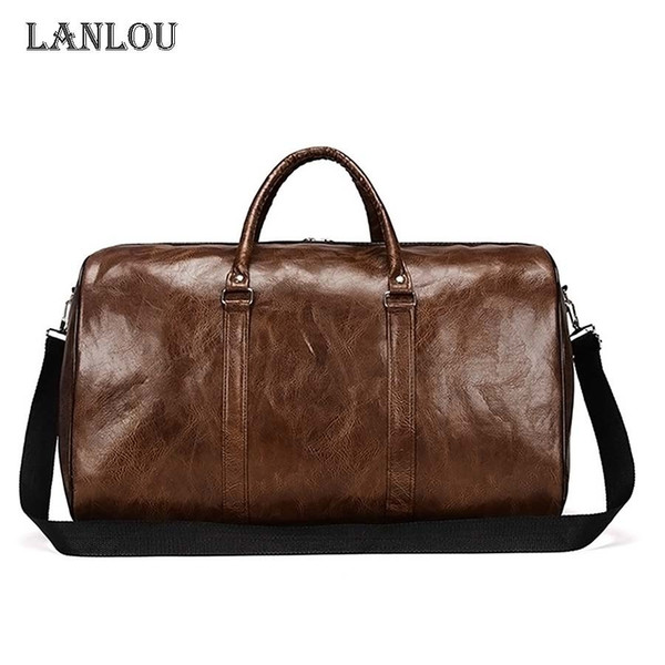 LANLOU Travel bag waterproof Wear resistant Travel bags Unisex handbag PU Sturdy hand larger capacity Bags Sports Luggage bag