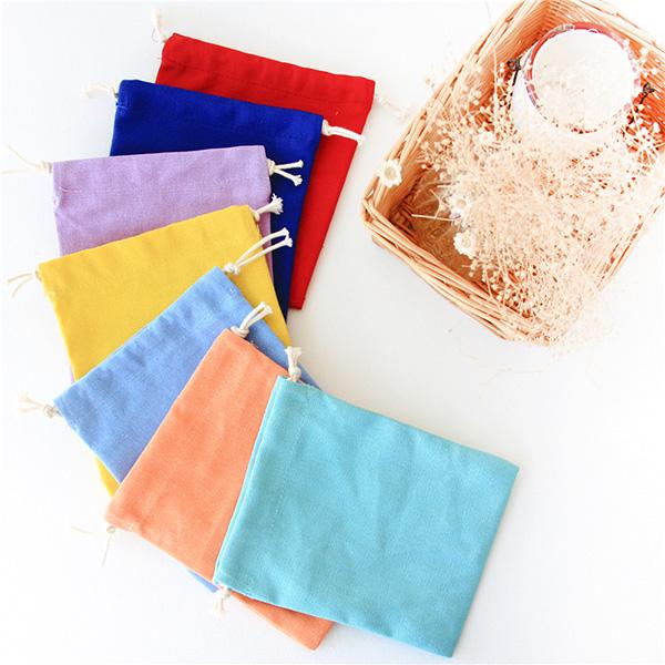 2016 Assorted Colors Canvas Drawstring Bags 100% Plain Cotton Storage Bags Laundry Favor Holder Fashion Jewelry Pouches Gift bags