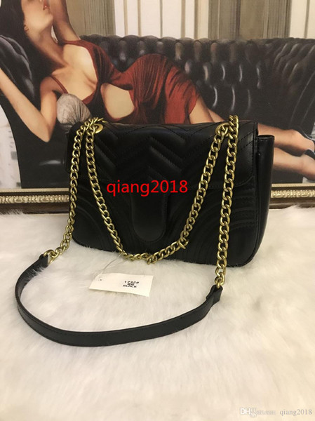 2019 arrived Women Marmont shoulder bags women luxury gold chain crossbody bag handbags Hearts designer high quality female message bag 27cm