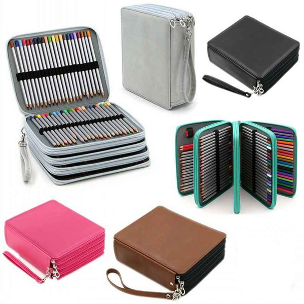Pencil Case 120/160 Slots Colored Large Multilayer Drawing Hoder Organizer Bag Portable Sketch Storage Bag Marker Touch Pen Hand Stuff Sacks