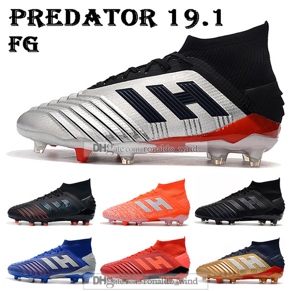 GIFT BAG Mens High Ankle Football Boots Predator 19.1 Firm Ground Cleats ZIDANE BECKHAM Predator 19.1 FG X Pogba Soccer Shoes