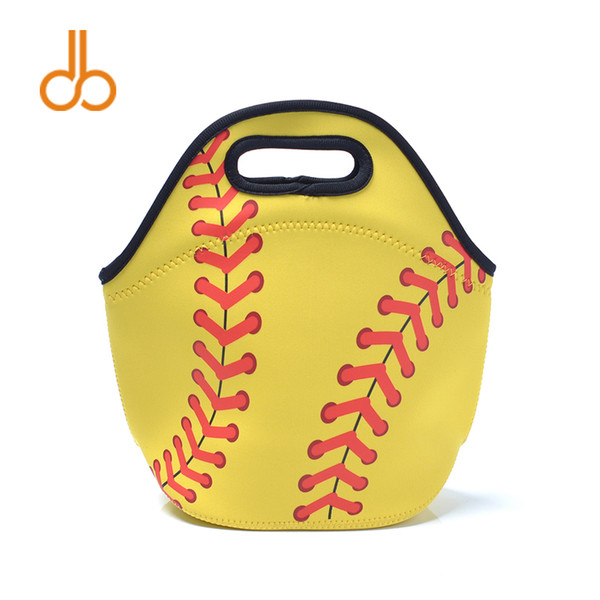 Neoprene Softball Lunch Tote Bag Wholesale Blanks Cooler Carrier Bags Baseball Sports Series Food Carrier DOM106509