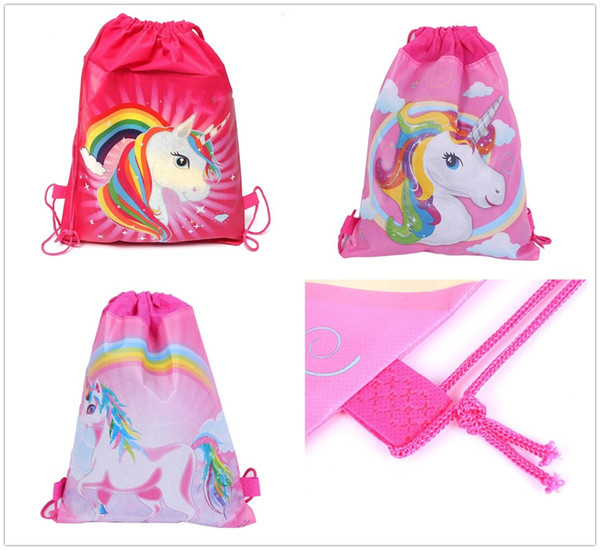 New Fashion Cute Unicorn Pattern Non-woven Storage Bag Kids Children Draw Pocket Gift Decor Free Shipping