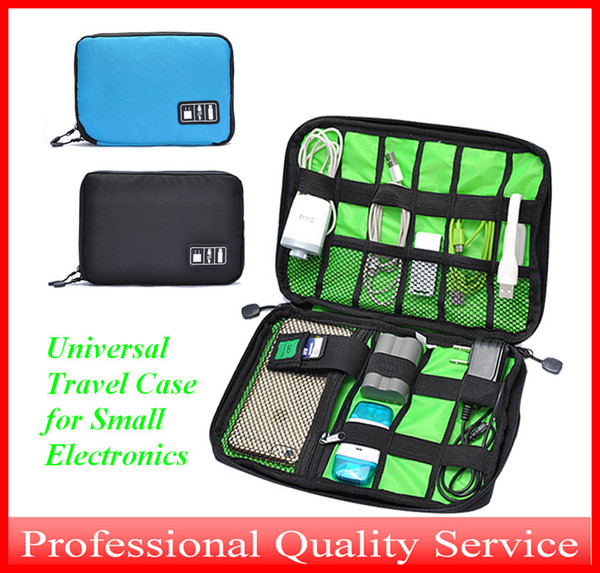 Universal Travel Case for Small Electronics and Accessories Storge Hand Bag for Power Bank and Cell-phone Black Blue Bag001