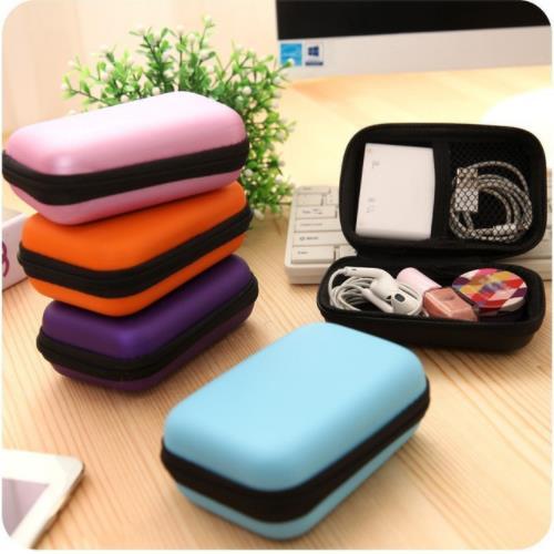 Travel Home Organizer Supplies Portable Data line Earphone line Storage Case with Zipper Solid Phone Charger Headset Box DLH018