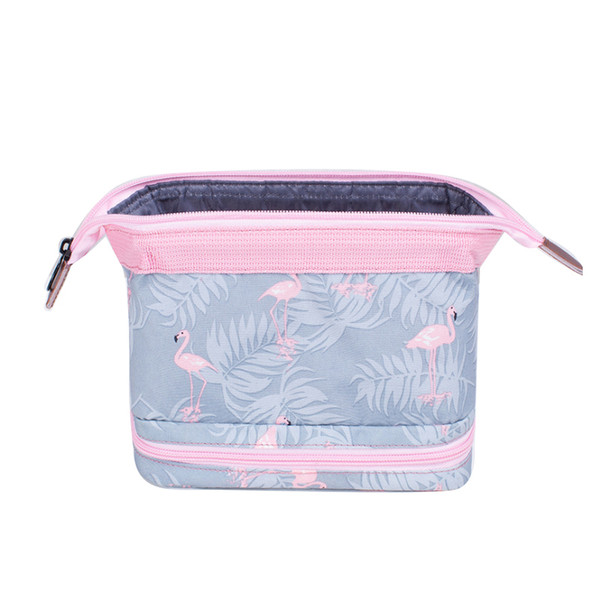 Wobag Fashion Travel Bag Cosmetic Bag Polyester Material Flamingo Bear Design Beauty Box Cosmetics Storage Bag