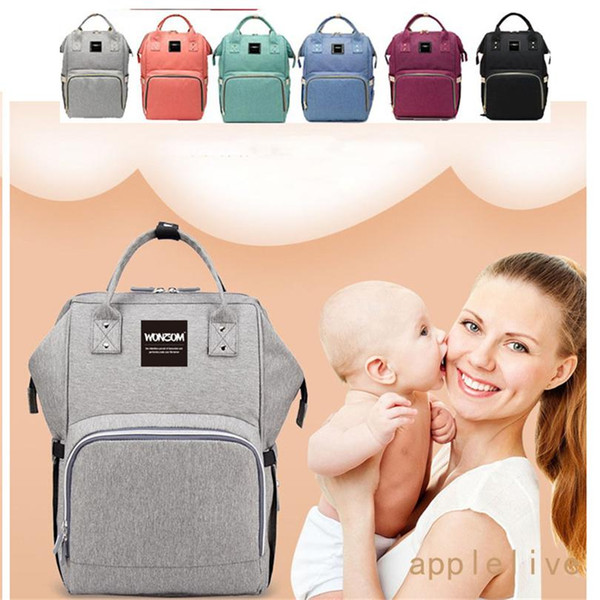 Wholesale Mummy Changing Bag Baby Diaper Nappy Backpack Multi-Function Hospital Bag Grey 2018