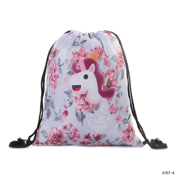 Miyahouse Colorful Unicorn Cartoon Design Backpack Smple Style Backpacks For Women Female Small Drawstring Rucksack