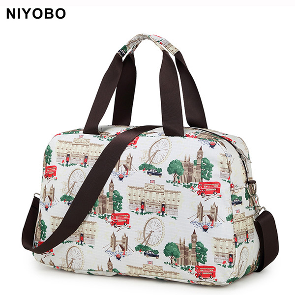 Fashion Women Travel Bag Luggage Handbag Print Travel Duffle Bags Korean Style Folding Travel Tote Bag Pt1063