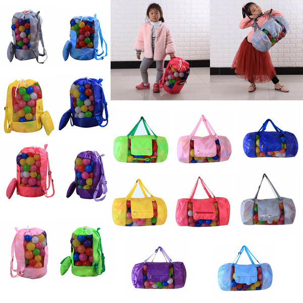 Kids Mesh beach bag shell bag Pouch Tote portable Folding Toys Storage Bags toys kids sandboxes Backpack D24*H48cm FFA188 12PCS 16styles