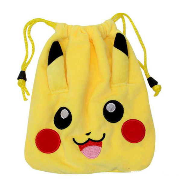 Wholesale -New Cartoon plush pockets pull rope pockets outsourcing package cartoon coin purse storage bag