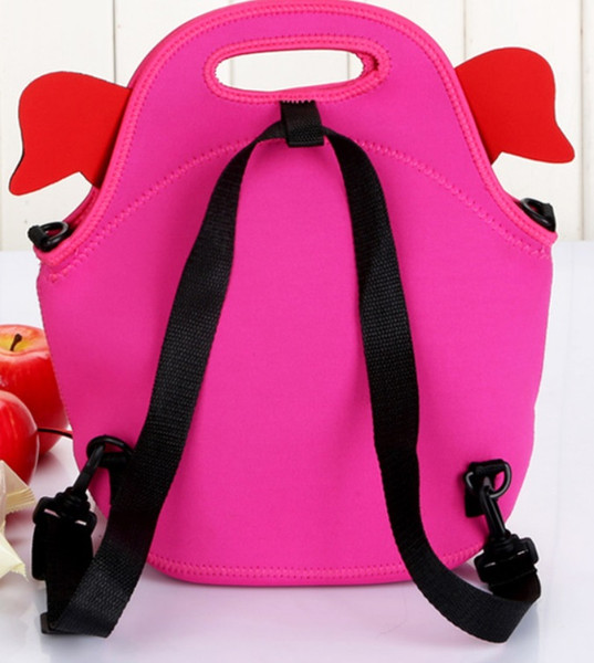 Free Shipping Neoprene Lunch bag Cute Picnic lunch case with shoulder strap neoprene insulated kids bag