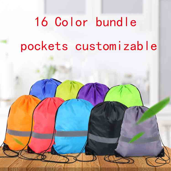 2018 16 color waterproof swimming RuckSack bag Sack backpack bundle pocket Oxford cloth drawstring bag student training advertising bag