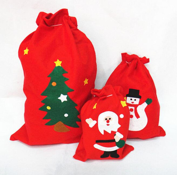 Free Shipping Hot Christmas non-woven gift bag candy Santa Claus handmade decals shopping bag