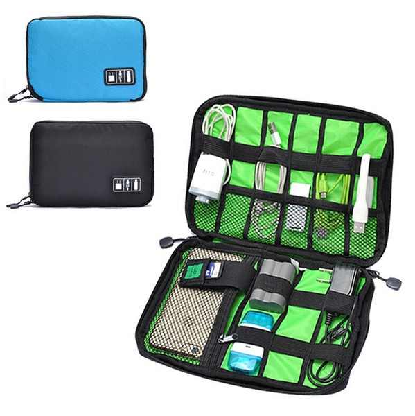 Mini Electronic Accessories Travel Bag Nylon Mens Travel Organizer For Date Line SD Card USB Cable Digital Device Bag