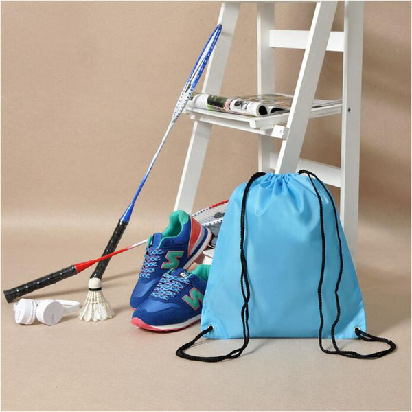 Women Nylon Drawstring Bags Backpacks Men Sport bags Stuff sacks for shoes clothes 9 colors free shipping