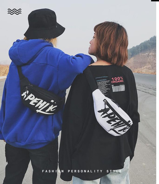 2019 tide brand hip hop wind men and women supr sup chest pockets me diagonal cross dead fly nylon casual riding pouch