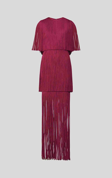 2020 fashion herve LUREX RIBBON FRINGE DRESS formal dress Red carpet dress High quality 1:1 2803