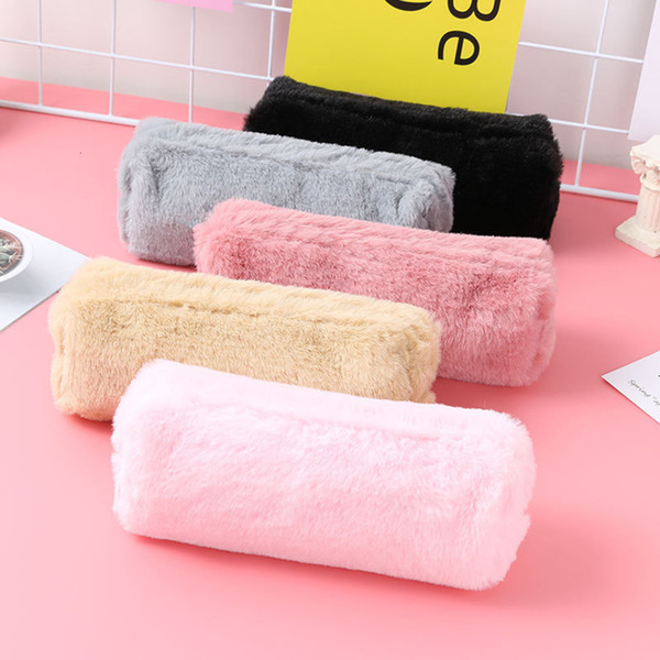 Cute Plush Pencil Stationery Pencilcase Girls School Supplies neceser make up bag makeup pouch cosmetic