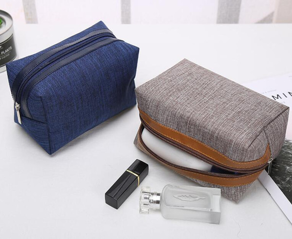 50pcs Toiletry Kits Men PVC Polyester Brief Flap Protable Storage Wash Bags 3colors