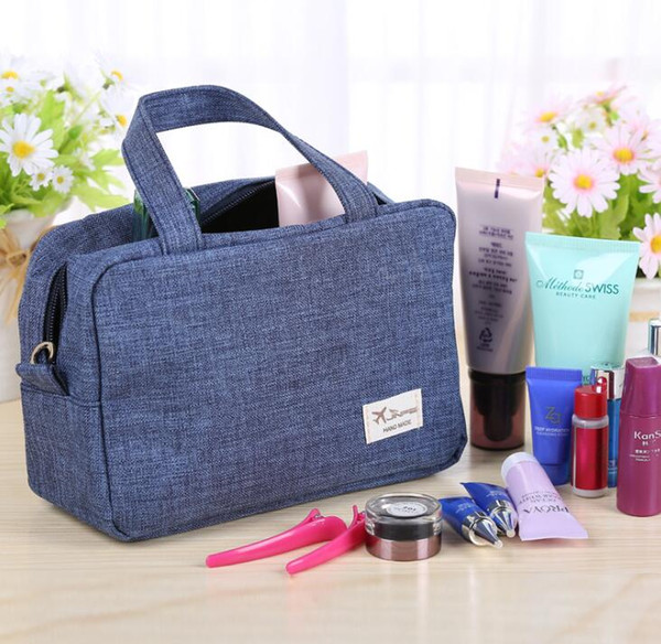 20pcs Toiletry Kits Women Abrasive cloth Double Layer Large Capacity Cosmetic Bag with Handble 5Colors Sport Storage Bag Outdoor