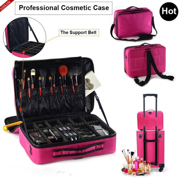 Women Fashion Cosmetic Bag Travel Makeup Organizer Profional Make Up Box Cosmetics Pouch Beauty Case For Makeup Artist