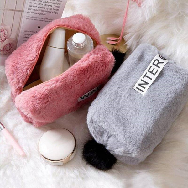 Sweet Cotton Material Cosmetic Travel Makeup Bag Organizer Women Lady Storage Portable Zipper Make Up Case Dropshipping