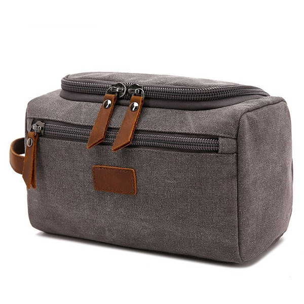 New Canvas Cosmetic Bag Men Travel Portable Makeup Bag Large Capacity Necary Organizers Toiletries Toiletry