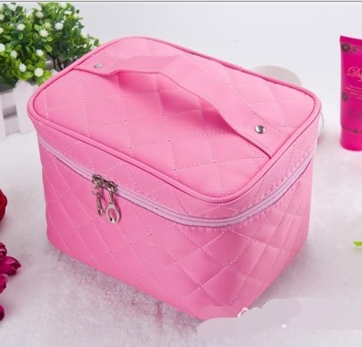 Cosmetic box new Quilted profional cosmetic women's large capacity storage handbag travel toiletry makeup