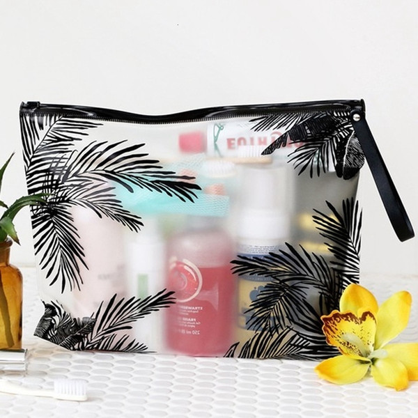 Style Cosmetic Bag Transparent Swimwear Makeup Toiletry Brush Bags Organizer Necary Case Wash Make Up Box