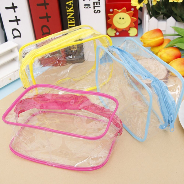 2019 New Women Ladies Clear Transparent Cosmetic Bag Plastic PVC Travel Makeup Cosmetic Toiletry Zip