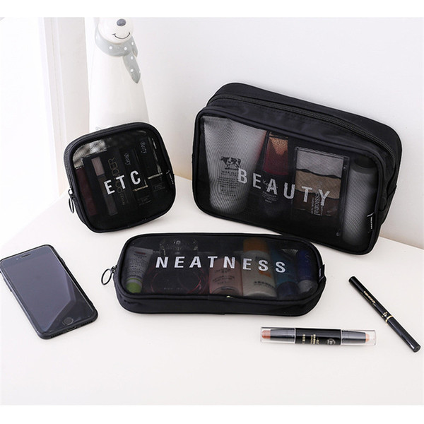 Women Travel Cosmetic Bag Casual Zipper Make Up Transparent Makeup Case Storage Pouch Toiletry Beauty Wash Kit Bags