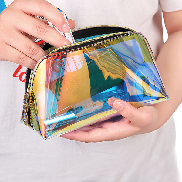 1PC Cosmetic Bag Women Makeup Case PVC Transparent Beauty Organizer Pouch Female Jelly Lady Make up Pouch