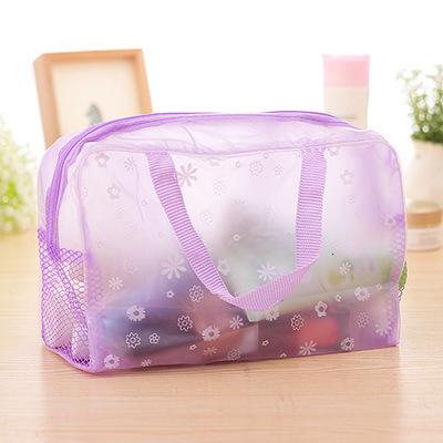 2019 a Flower Women Cosmetic Bag Transparent PVC Makeup Bag Case Travel Neceser Small Toiletry Wash Organizer Set Pouch