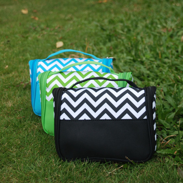 wholesale blanks new arrival chevron toiletry bag makeup bag cosmetic bags made of polyester with free shipping via fedexDOM103219