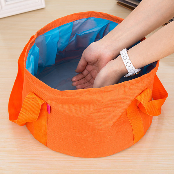 Outdoor portable folding Foot soaking basin bag waterproof PEVA Travel footbath wash bag Necessary supplies for traveling abroad